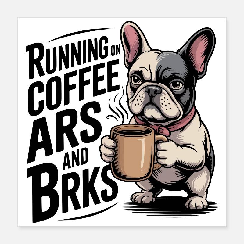 Courir sur le café et les écorces Poster 40 x 40 cm