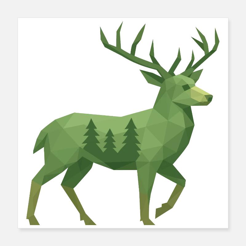 Geometric Deer Poster 16" x 16" (40x40 cm)