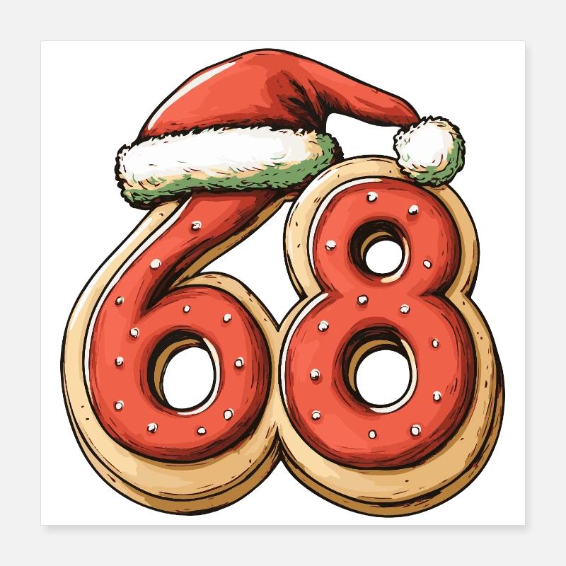 68 Numéro Biscuit Noël Poster 40 x 40 cm