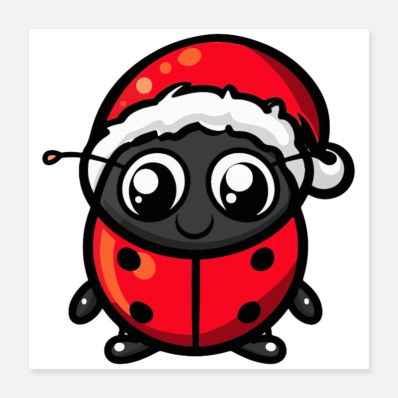 Ladybug Christmas Poster 16" x 16" (40x40 cm)