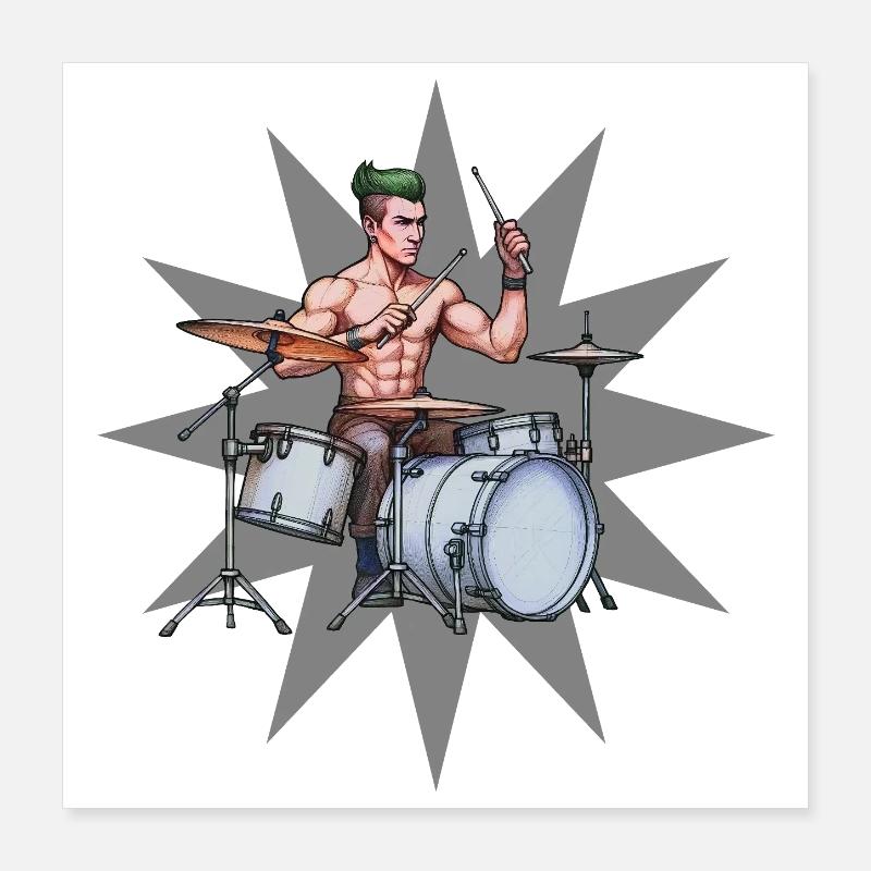 DRUMMER #3 - sound & vision Poster 40 x 40 cm