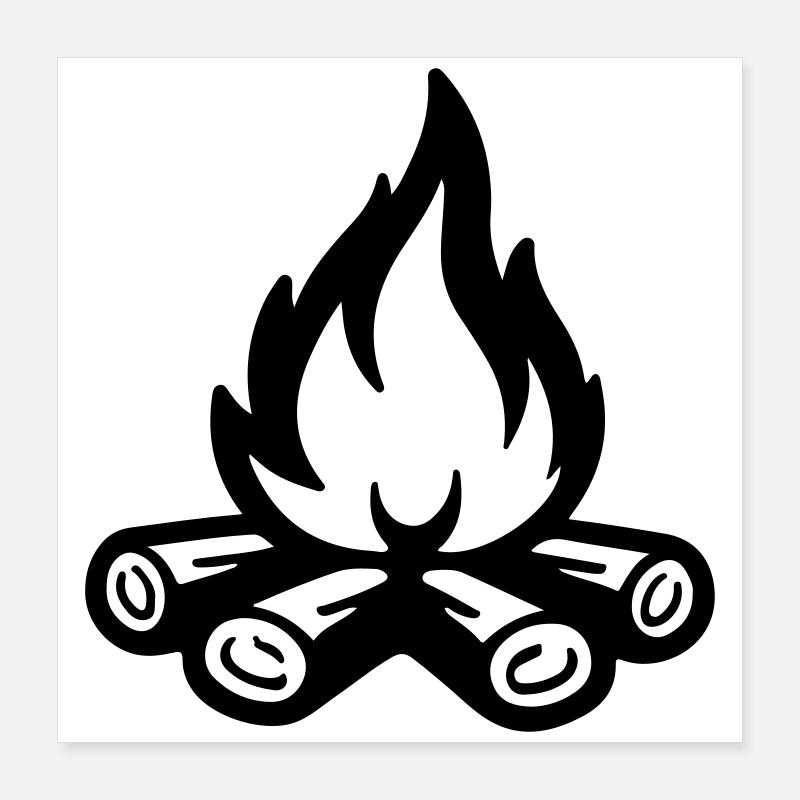 Flamme symbolique du feu de camp Poster 40 x 40 cm