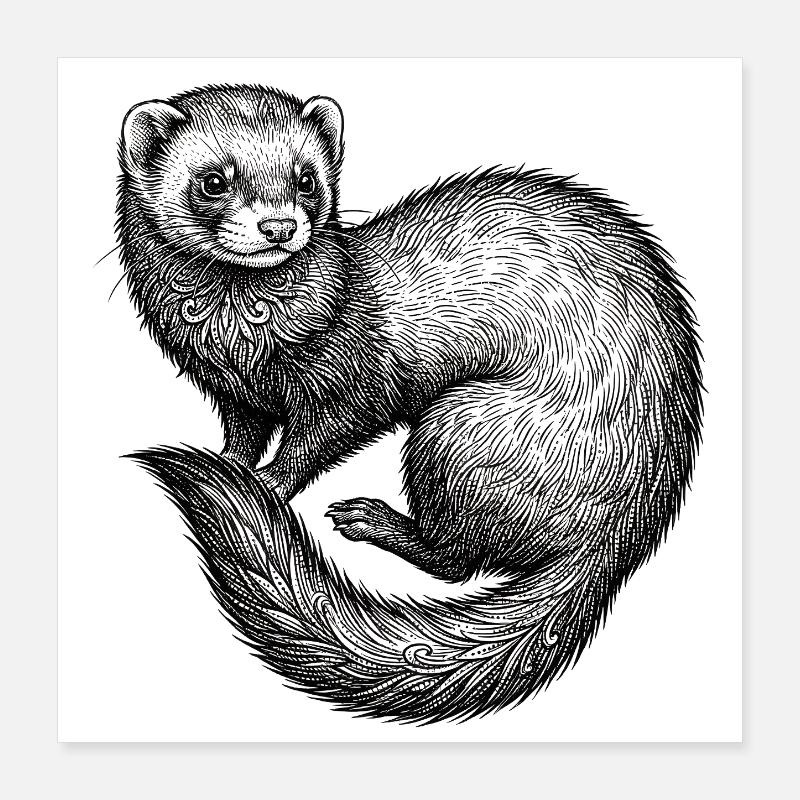 Ferret Poster 16" x 16" (40x40 cm)