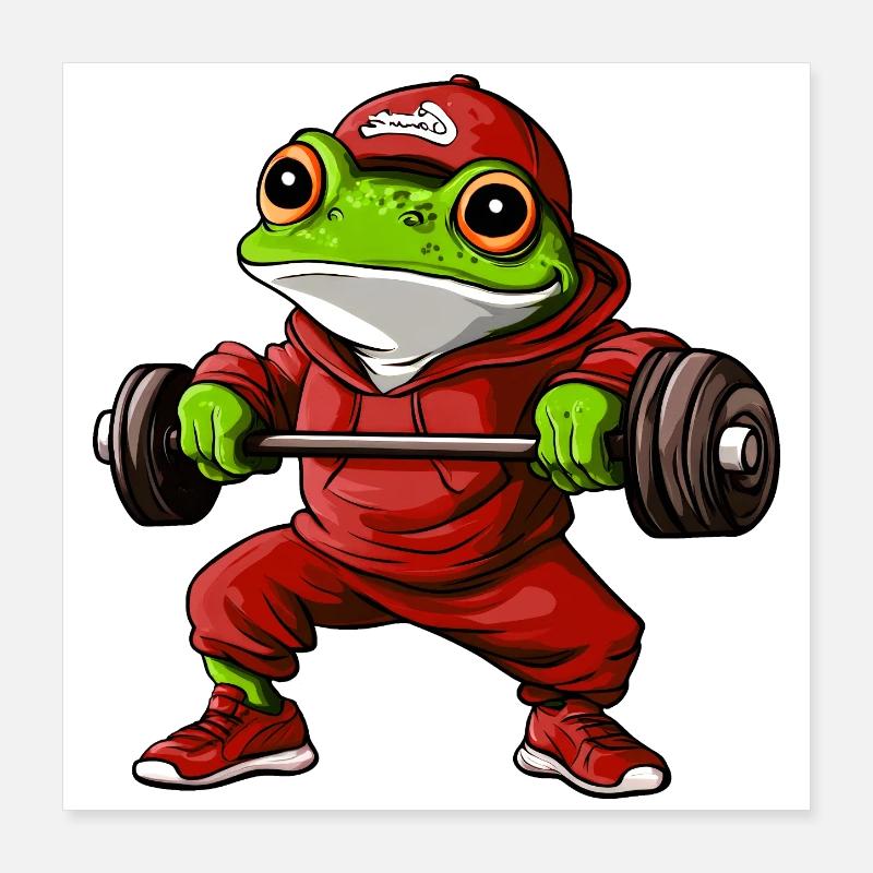Sports Coach Frog Poster 16" x 16" (40x40 cm)