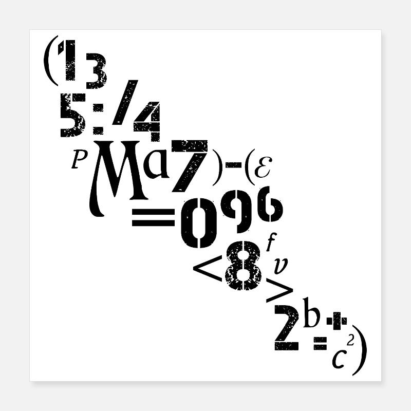 Mathématicien, enseignant Nombres, analyste de signes Poster 40 x 40 cm