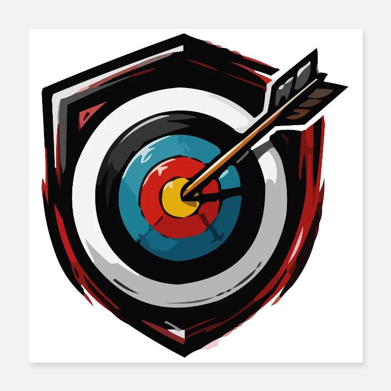 Arrow hits centre Bullseye Poster 16" x 16" (40x40 cm)