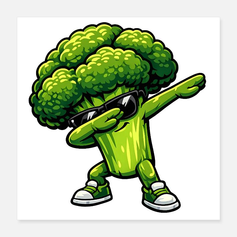 Dabbing Brokkoli Poster 40x40 cm