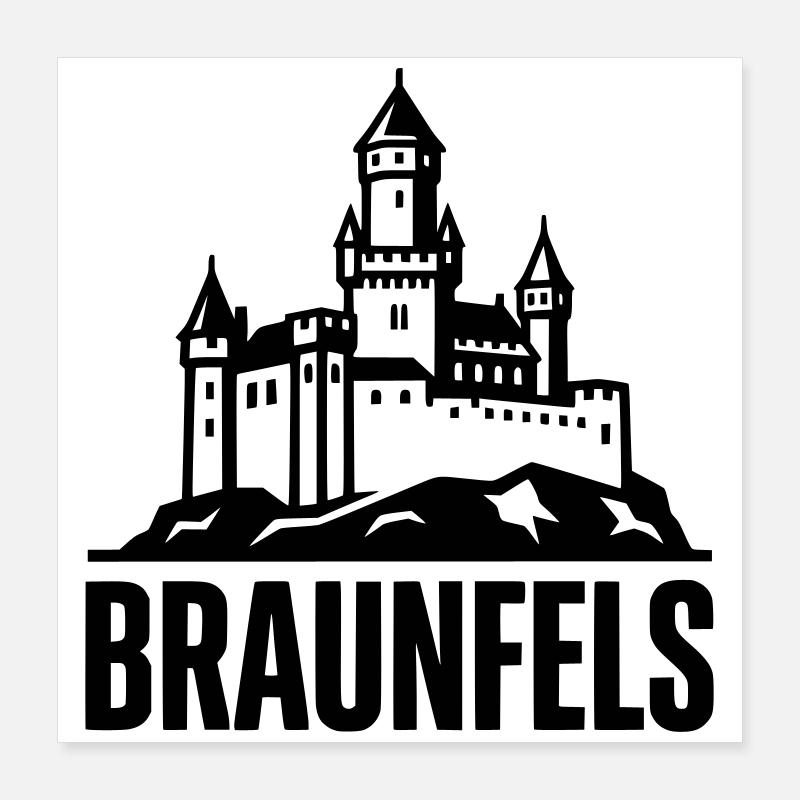 Silhouette du château emblématique de Braunfels Poster 40 x 40 cm