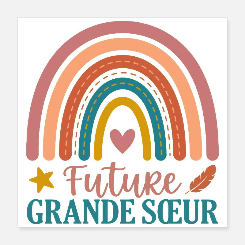 Future Grande Sœur Arc-En-Ciel Boho Poster 40 x 40 cm