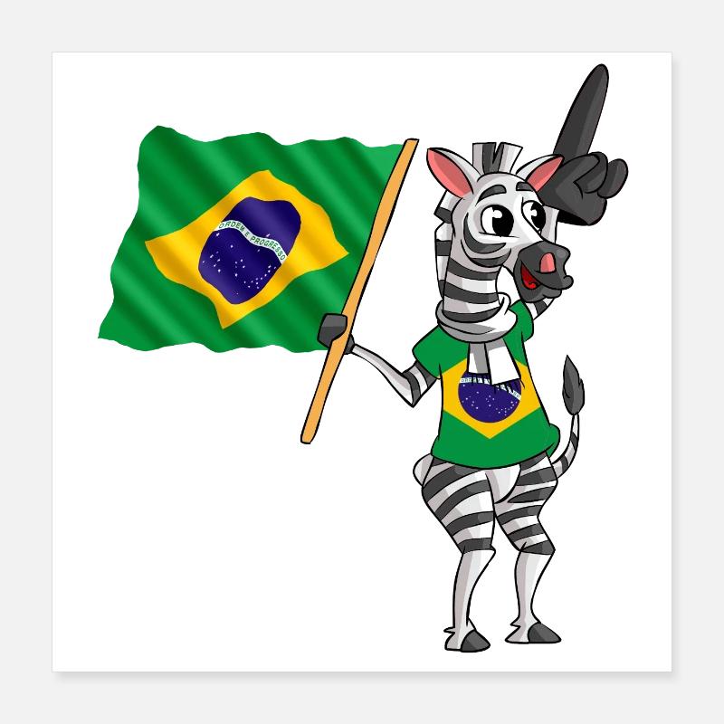 Brésiliens Zebra Poster 40 x 40 cm