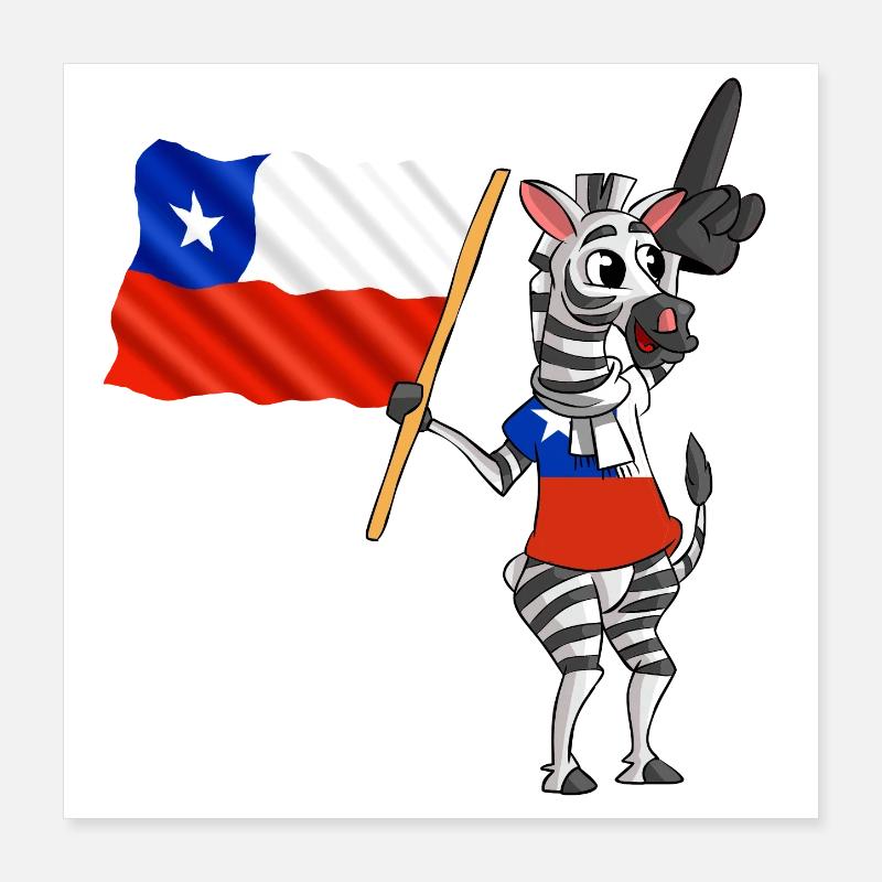 Zebra Chili Poster 40 x 40 cm