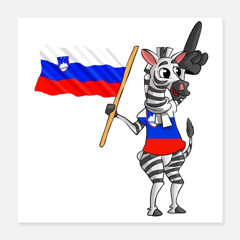 Slowene Zebra Poster 40x40 cm