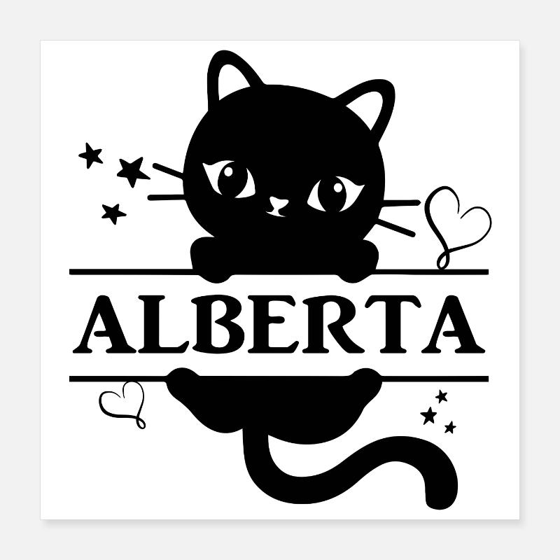 T-Shirt Alberta T-Shirt Geschenkidee Katze Katze Poster 40x40 cm