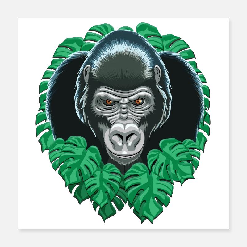 Gorilla head Poster 16" x 16" (40x40 cm)