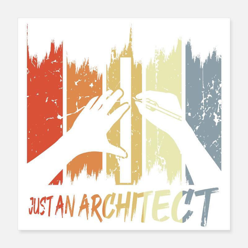 Funny Architect Poster 16" x 16" (40x40 cm)