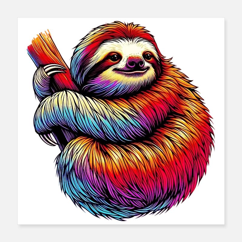 Sloth Poster 16" x 16" (40x40 cm)