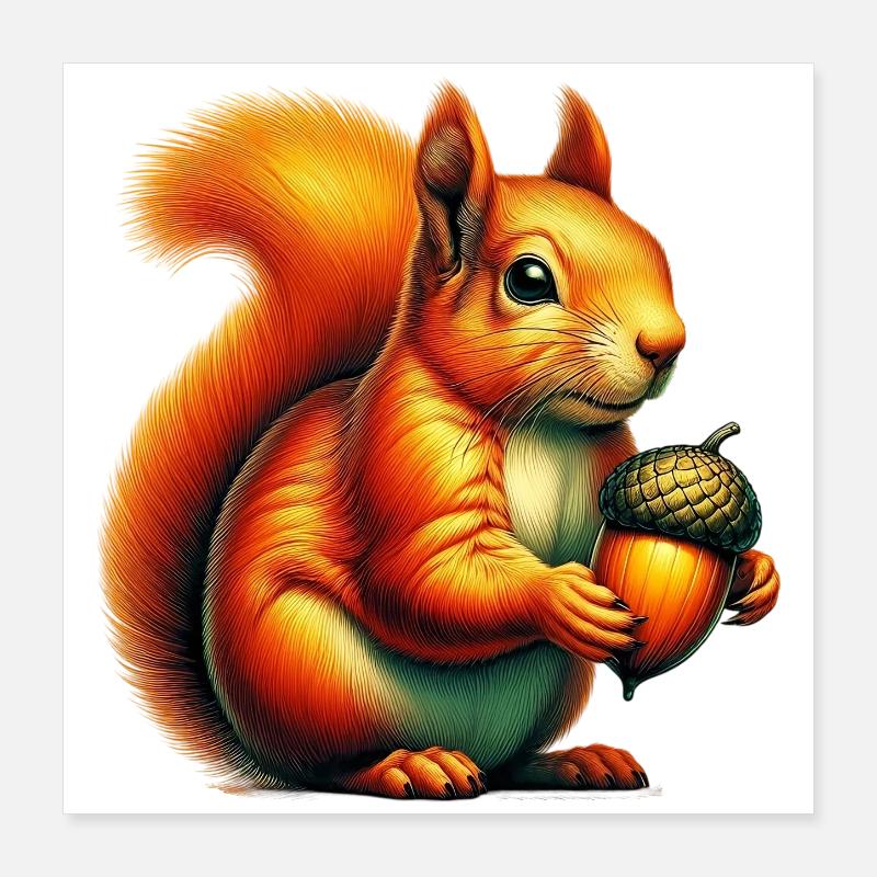 Écureuil Poster 40 x 40 cm