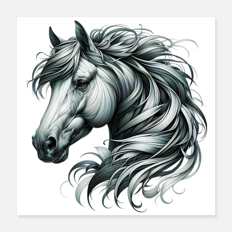 Cheval Poster 40 x 40 cm
