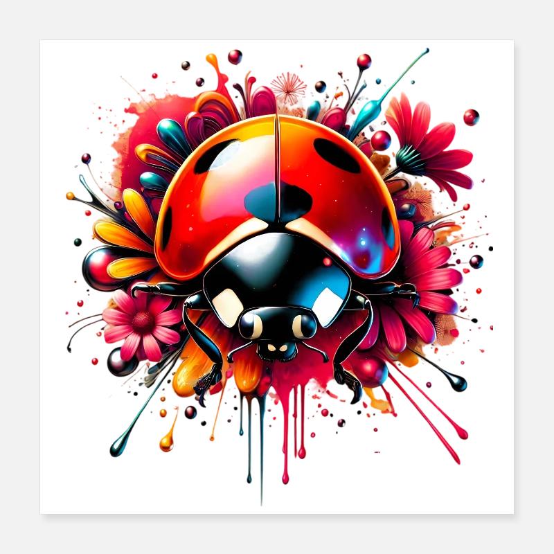 Marienkäfer Poster 40x40 cm