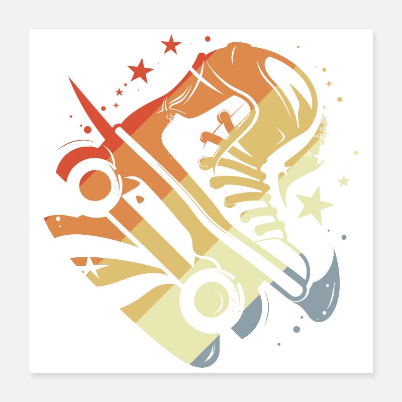Patins à roulettes vintage Poster 40 x 40 cm