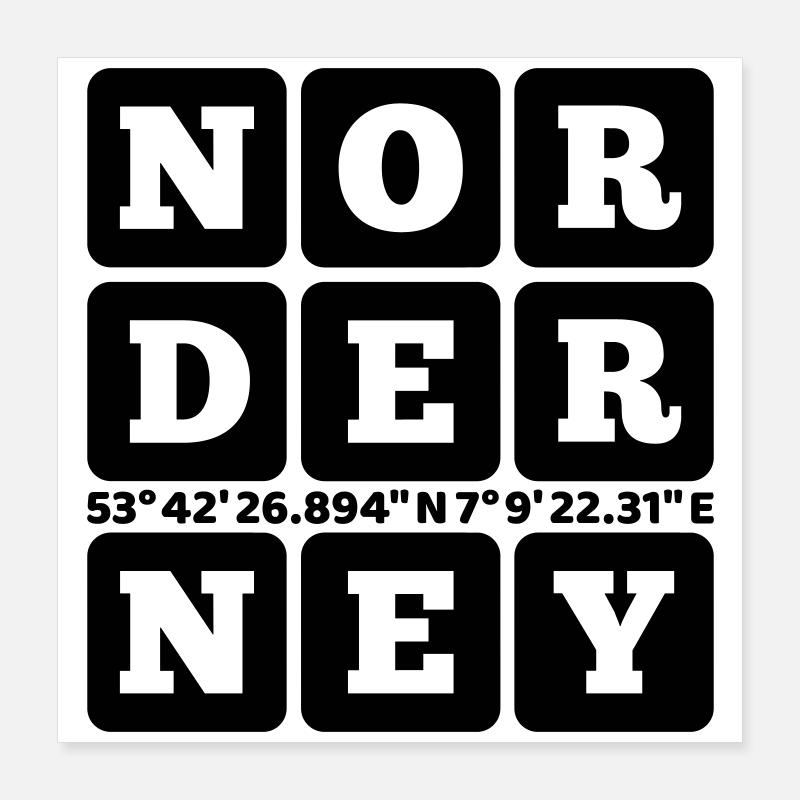 Norderney GPS Coordinates Poster 16" x 16" (40x40 cm)