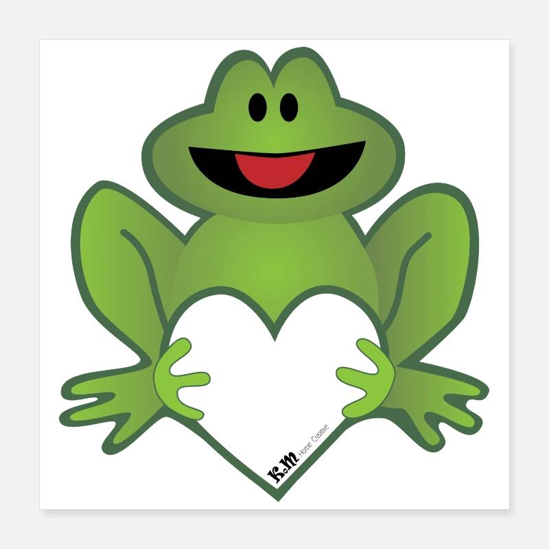 Frosch mit Hirsch Poster 40x40 cm