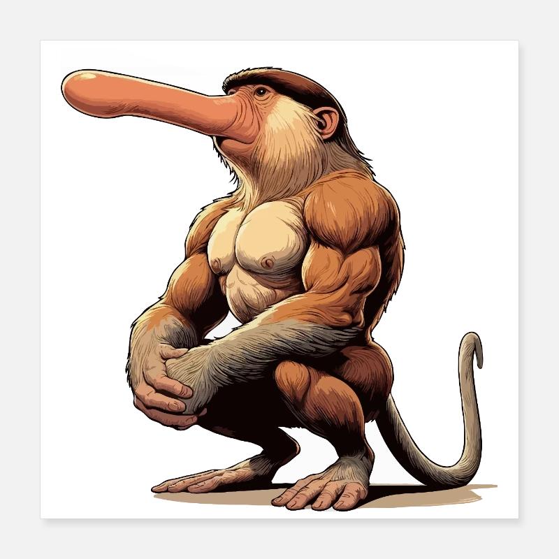 Trompe singe coriace Poster 40 x 40 cm