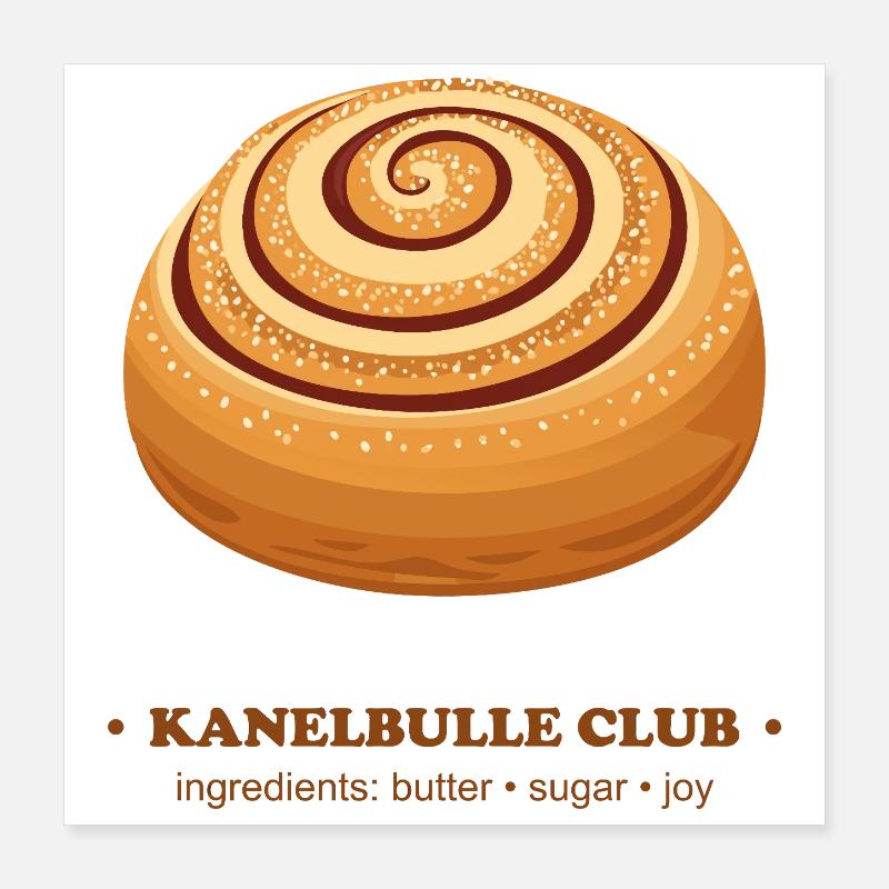Skate Rolling Cinnamon Bun Design Poster 16" x 16" (40x40 cm)