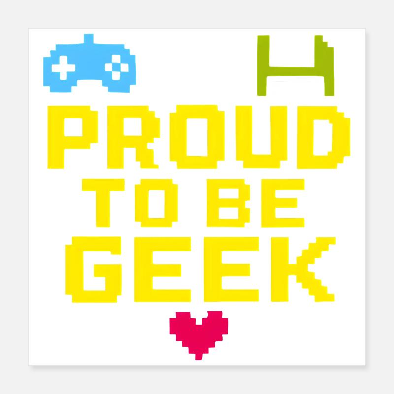 Stolt Retro Pixel Geek Poster 40x40 cm