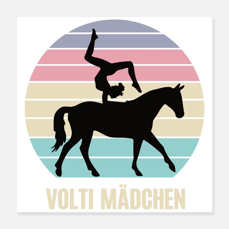 Volti Mädchen Voltigieren Voltigier Reiterin Pferd Poster 40x40 cm