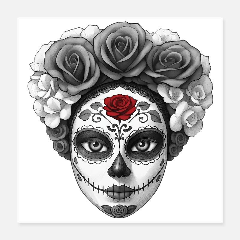 SANTA MUERTE - dark hell Poster 40 x 40 cm