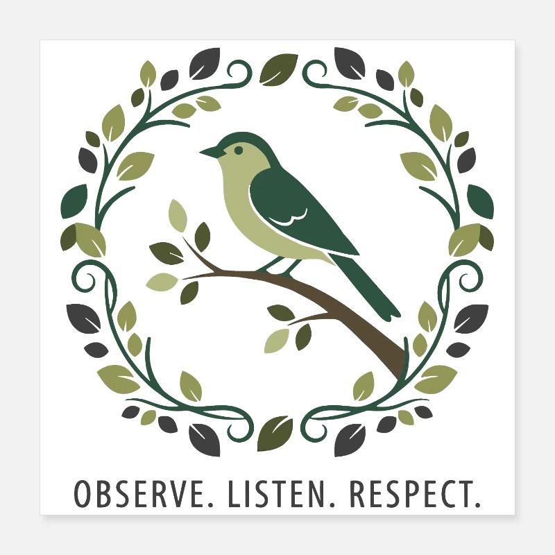 Observer. Wiles. Respect. Poster 40 x 40 cm