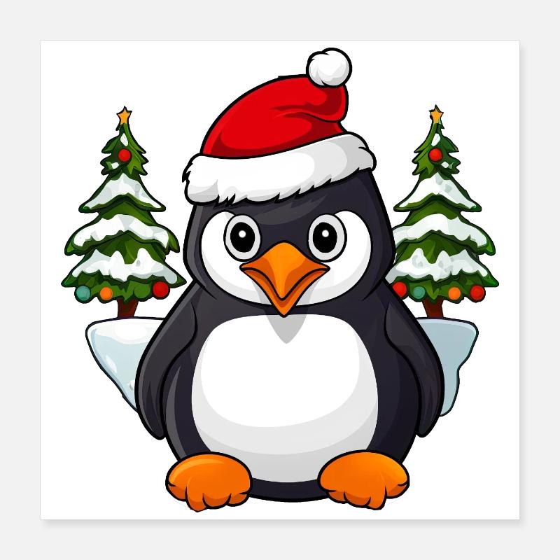 Weihnachten Pinguin Poster 40x40 cm