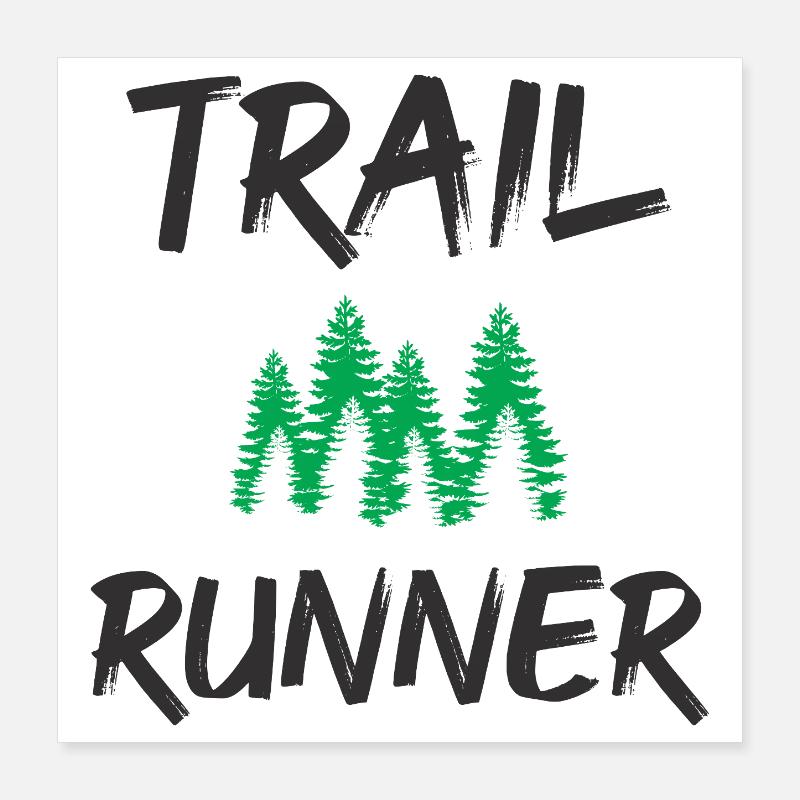 Coureur de trail Poster 40 x 40 cm