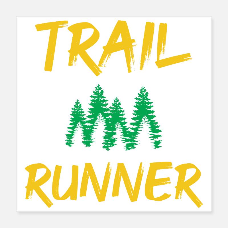 Coureur de trail Poster 40 x 40 cm