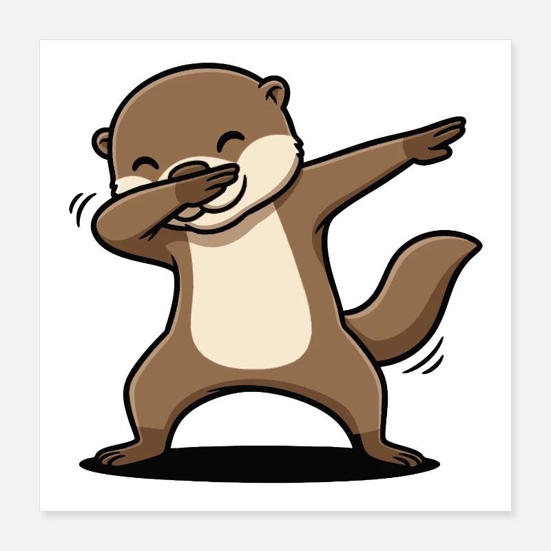 Otter Dab Spaß Poster 40x40 cm