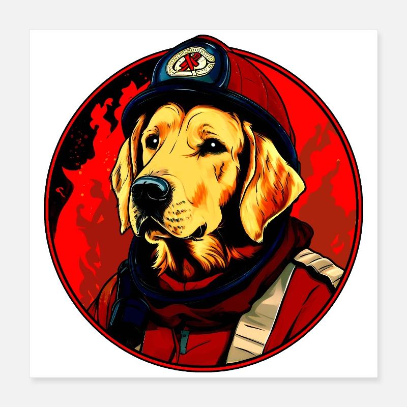 Fire Brigade Dog Poster 16" x 16" (40x40 cm)