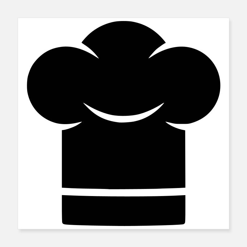 Kochmütze Chef Hut Silhouette Poster 40x40 cm