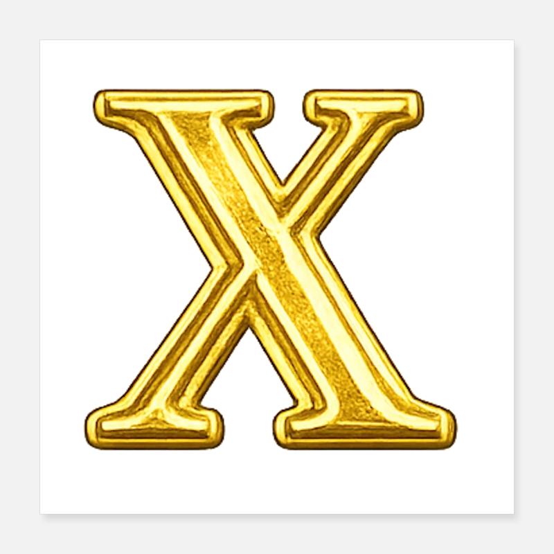 Emblème du X doré Poster 40 x 40 cm