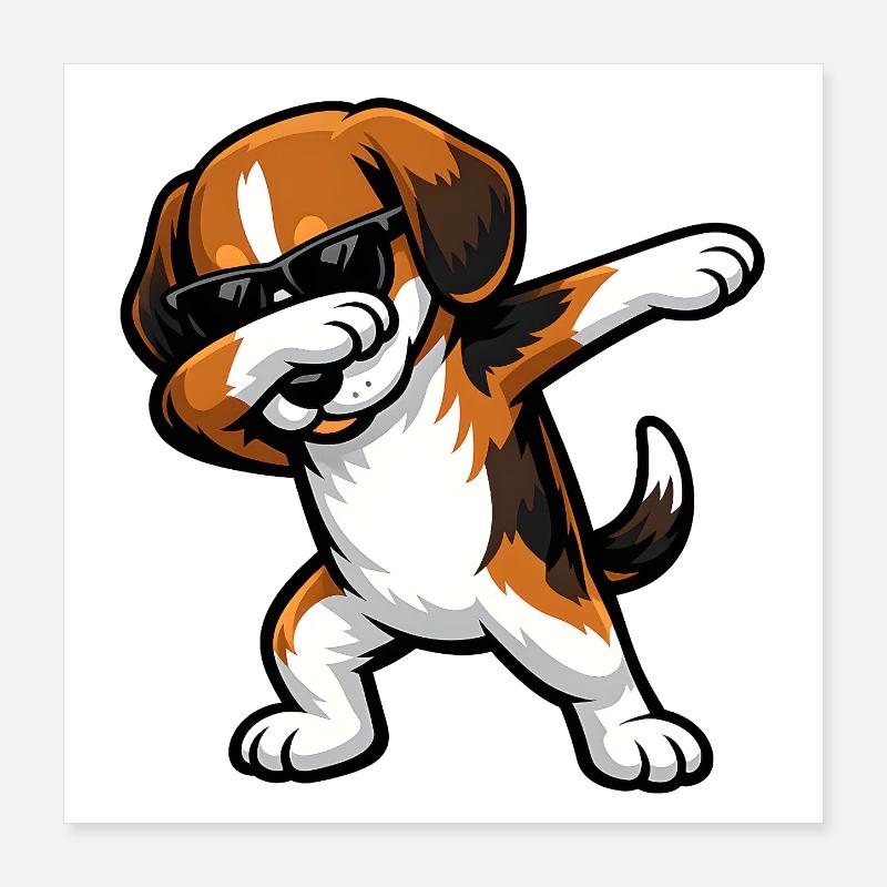 Dapping Beagle Poster 40 x 40 cm