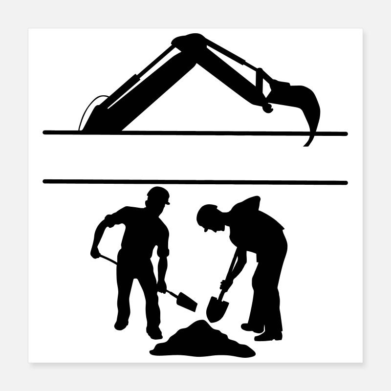 Bodenarbeiter Custom – Grabteam Poster 40x40 cm
