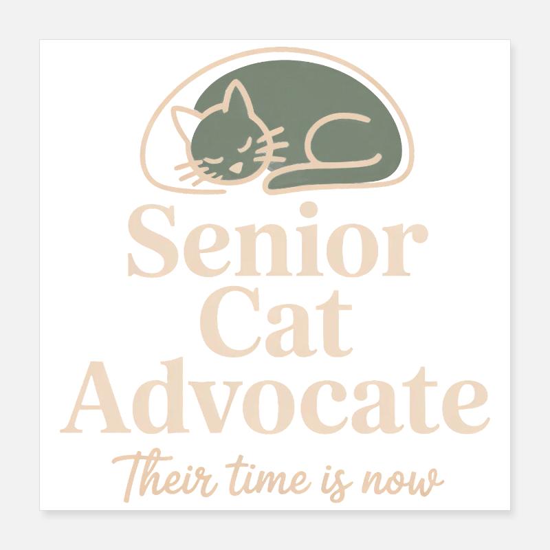 Tee de l’avocat senior des chats Poster 40 x 40 cm