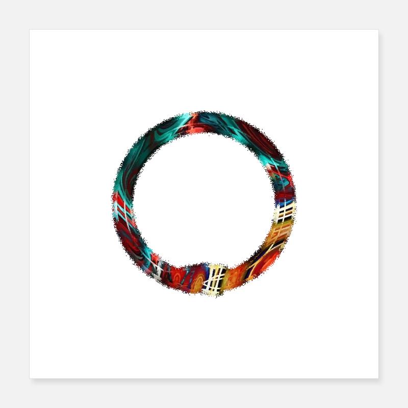 Ouroboros Psychedelic colors Poster 16" x 16" (40x40 cm)