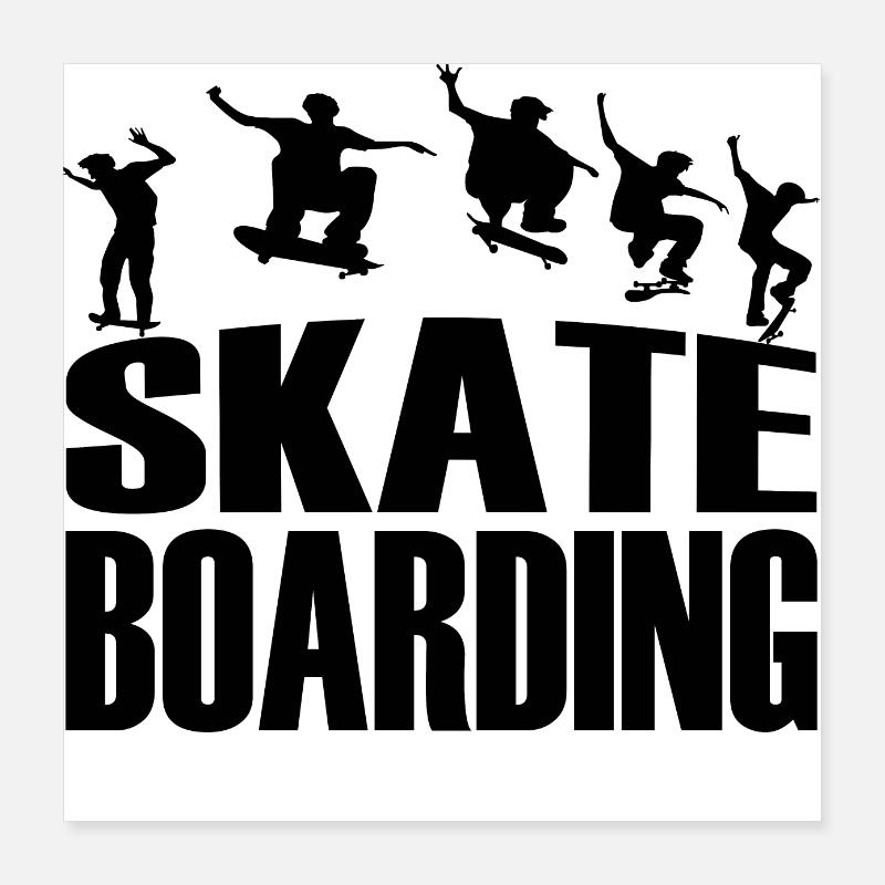 Longboard Skateboard Shirts Geschenk Silhoutte Poster 40x40 cm