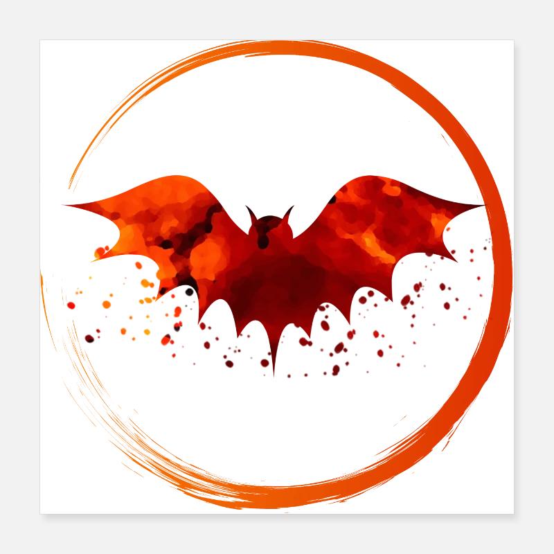 Red bat Poster 16" x 16" (40x40 cm)