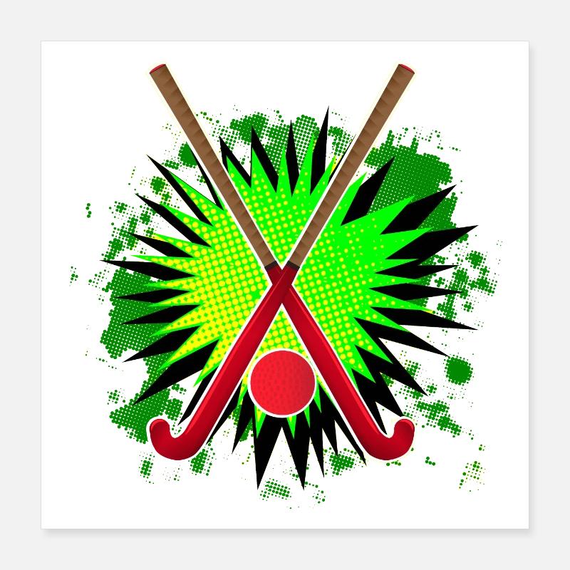 Feldhockeyschläger und Spritzen Poster 40x40 cm