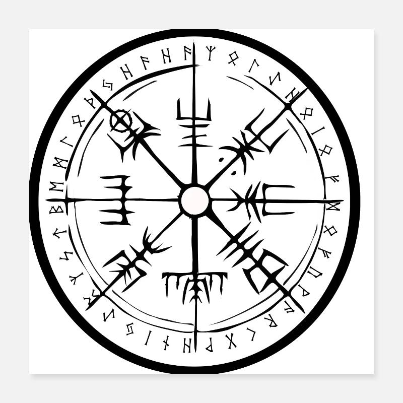 cercle de runes vegvisir Poster 40 x 40 cm