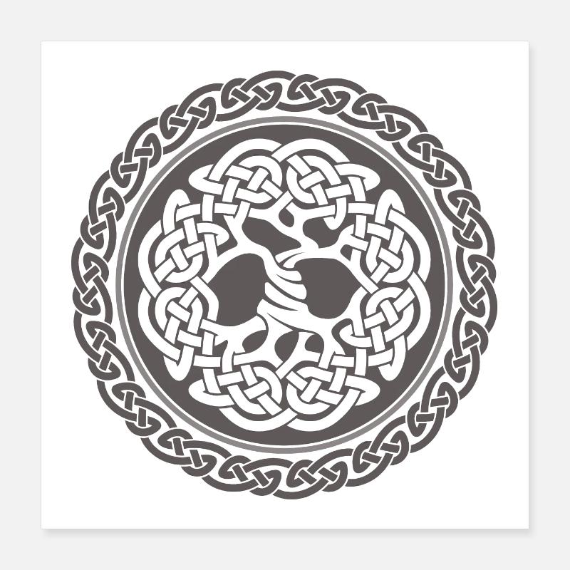 Arbre de style celtique classique Poster 40 x 40 cm