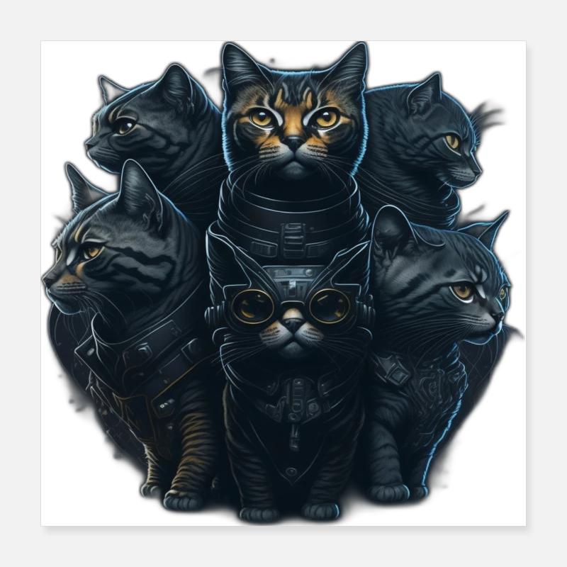 Katzen Poster 40x40 cm