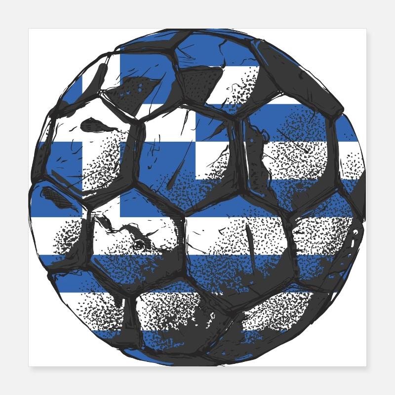 Drapeau de la Grèce Hellas Athènes Drapeau de la Grèce Poster 40 x 40 cm